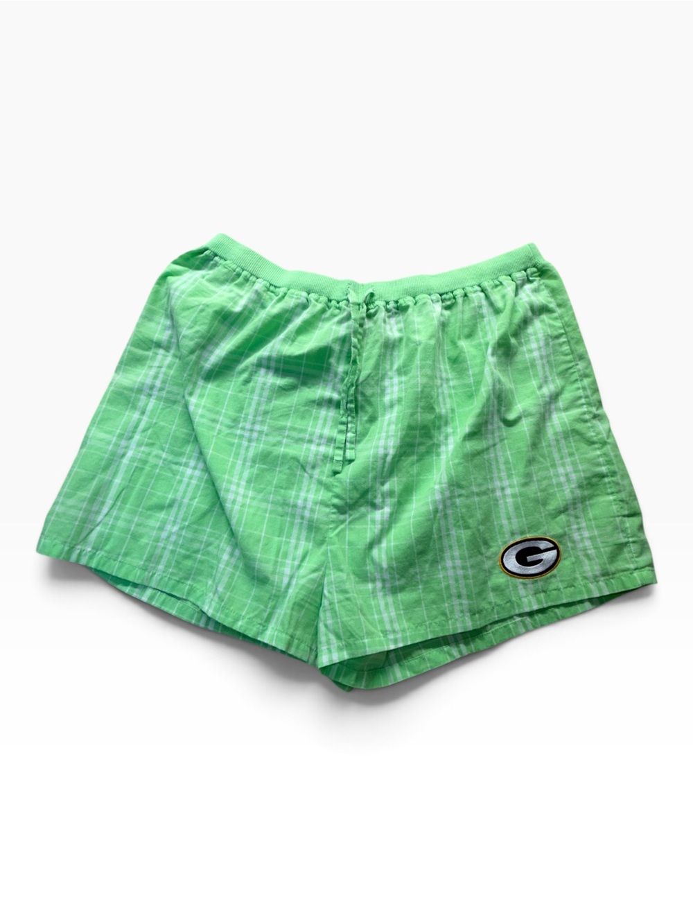 Vintage Green Bay Packers Reebok Women’s XL Plaid Lounge Shorts NFL Y2K
